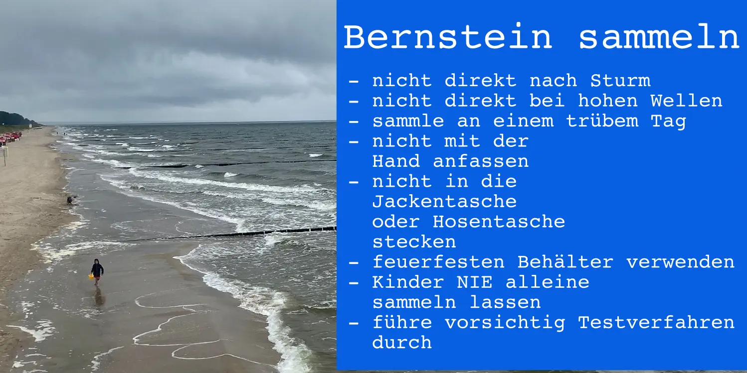 Bernstein an der Ostsee sammeln sicher