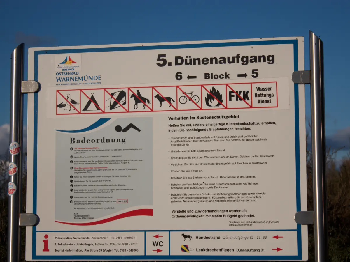 Badeordnung Ostseebad Warnemünde - wichtige Strandregeln